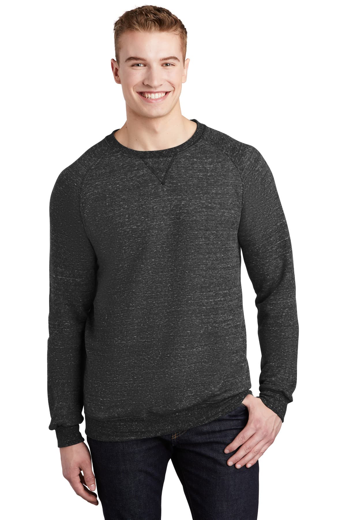 DISCONTINUED Jerzees ® Snow Heather French Terry Raglan Crew 91M